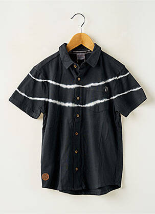 Chemise manches longues coupe droite noir BOBOLI garçon