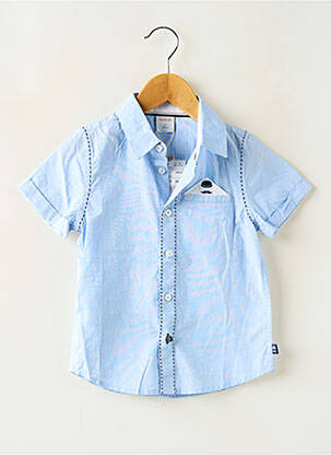 Chemise manches courtes coupe droite bleu BOBOLI garçon