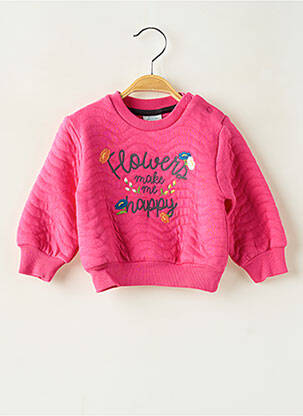 Sweat-shirt broderie manches longues rose BOBOLI fille