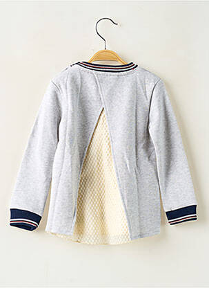 Sweat-shirt broderie manches longues gris BOBOLI fille