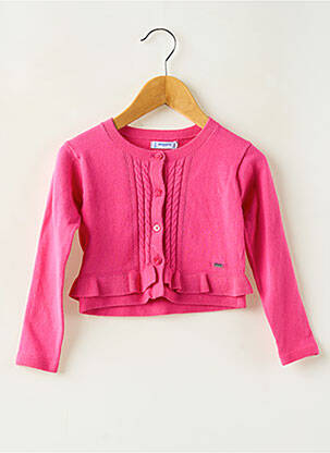 Gilet manches longues rose MAYORAL fille