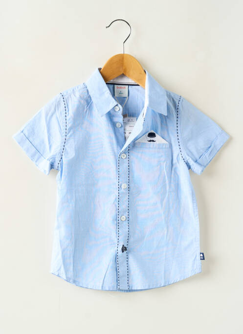 Chemise manches courtes coupe droite bleu BOBOLI garcon