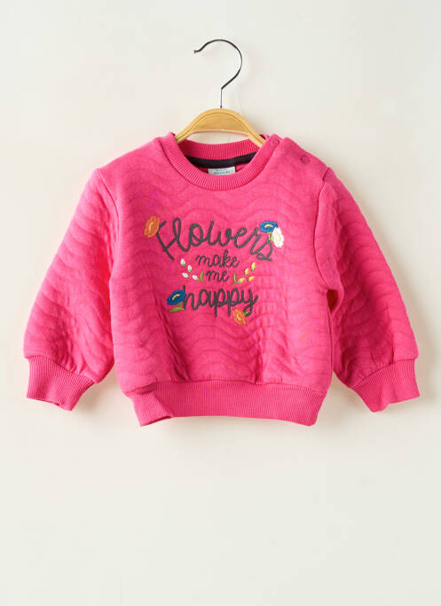 Sweat-shirt broderie manches longues rose BOBOLI fille