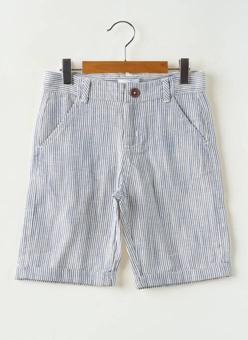 Bermuda fermeture zippée sous rabat boutonné bleu ZY garcon