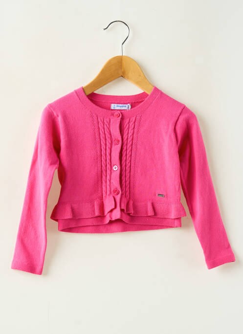 Gilet manches longues rose MAYORAL fille