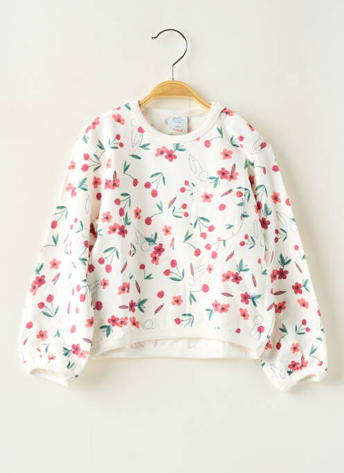 Sweat-shirt blanc BOBOLI fille