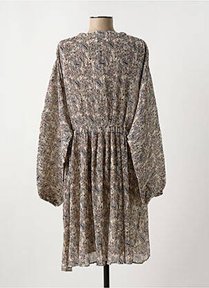 Robe mi-longue coupe fluide manches longues beige MOLLY BRACKEN femme