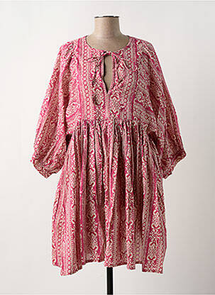 Robe courte manches 3/4 manches 3/4 rose MOLLY BRACKEN femme