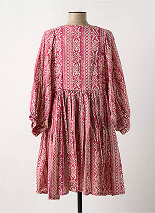 Robe courte manches 3/4 manches 3/4 rose MOLLY BRACKEN femme