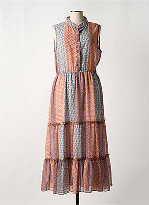 Robe mi-longue coupe fluide sans manche bleu MOLLY BRACKEN femme