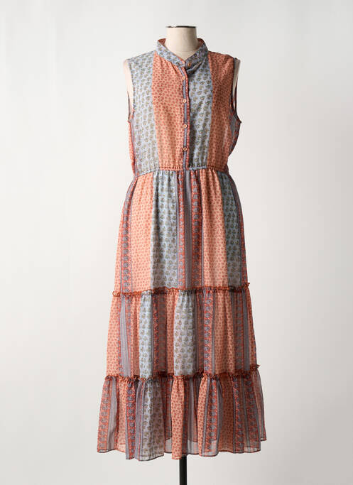 Robe mi-longue imprimé fantaisie sans manche bleu MOLLY BRACKEN femme