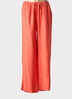 Pantalon large tissage crêpe taille normale orange CREAM femme