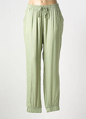 Pantalon droit taille élastique taille normale vert CREAM femme