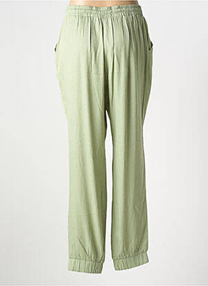 Pantalon droit tissage crêpe taille normale vert CREAM femme