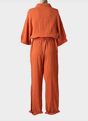 Combi-pantalon poches manches 3/4 orange MOLLY BRACKEN femme