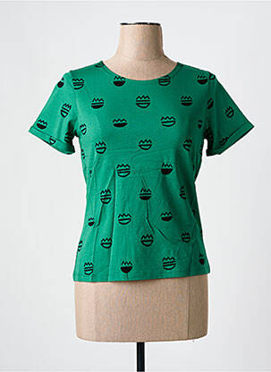 T-shirt imprimé fantaisie manches courtes vert MAR E SOL femme