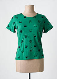 T-shirt imprimé fantaisie manches courtes vert MAR E SOL femme