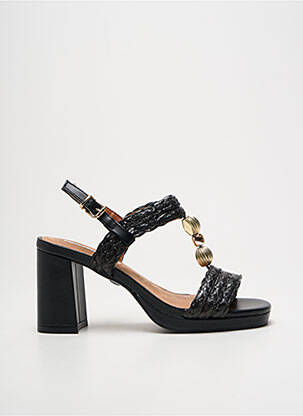 Sandales/nu pieds tissage satiné talon de 7 à 9cm noir MARIAMARE femme