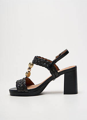 Sandales/nu pieds tissage satiné talon de 7 à 9cm noir MARIAMARE femme