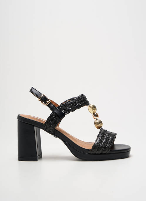 Sandales/nu pieds tissage satiné talon de 7 à 9cm noir MARIAMARE femme