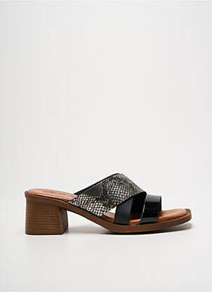 Mules/sabots matière lisse talon de 4 à 6cm noir CARLA TORTOSA femme