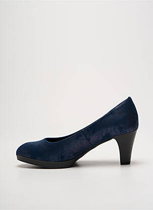 Escarpins tissage satiné talon de 7 à 9cm bleu MARCO TOZZI femme