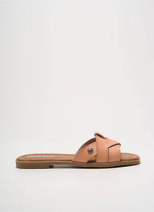 Mules/sabots matière lisse talon plat jusqu'à 3cm beige REFRESH femme