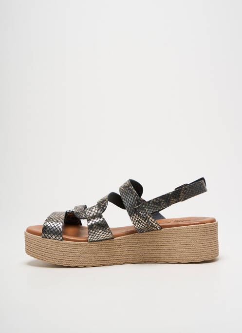 Sandales/nu pieds tissage satiné talon de 4 à 6cm noir CARLA TORTOSA femme