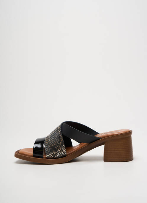 Mules/sabots tissage satiné talon de 4 à 6cm noir CARLA TORTOSA femme