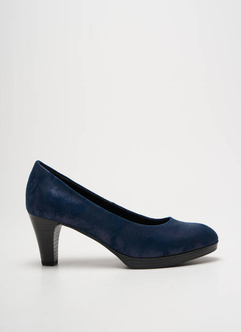 Escarpins tissage satiné talon de 7 à 9cm bleu MARCO TOZZI femme