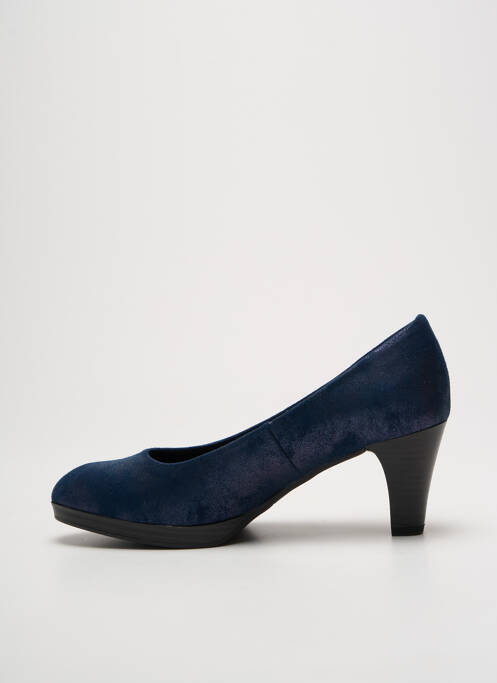 Escarpins tissage satiné talon de 7 à 9cm bleu MARCO TOZZI femme