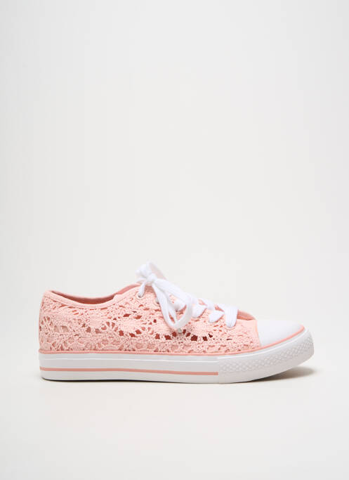 Baskets bout rond talon plat jusqu'à 3cm rose REFRESH femme