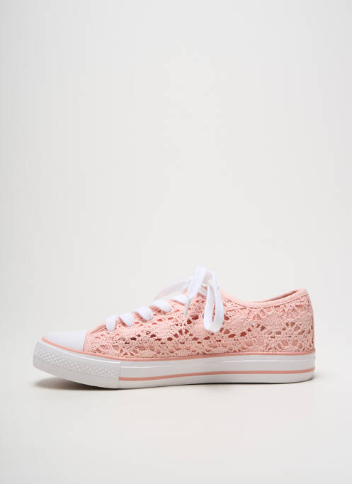 Baskets bout rond talon plat jusqu'à 3cm rose REFRESH femme