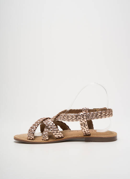 Sandales/nu pieds chiquet talon plat jusqu'à 3cm or CARMELA femme