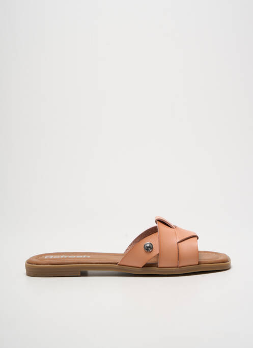Mules/sabots matière lisse talon plat jusqu'à 3cm beige REFRESH femme