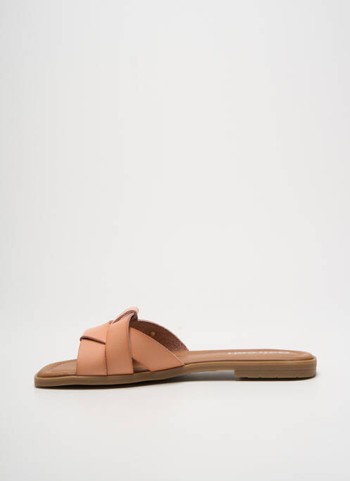 Mules/sabots matière lisse talon plat jusqu'à 3cm beige REFRESH femme