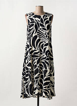 Robe mi-longue imprimé fantaisie sans manche noir OLSEN femme