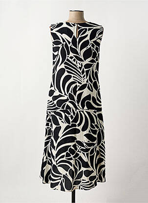 Robe mi-longue imprimé fantaisie sans manche noir OLSEN femme