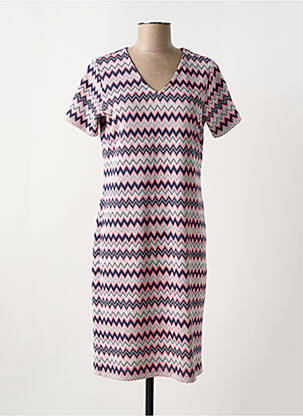 Robe mi-longue imprimé fantaisie manches courtes rose OLSEN femme