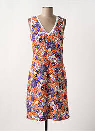 Robe mi-longue imprimé fleurs sans manche orange MERI & ESCA femme