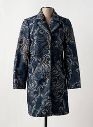 Manteau long coupe cintrée sans capuche bleu GUY DUBOUIS femme