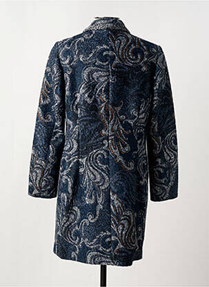 Manteau long coupe cintrée sans capuche bleu GUY DUBOUIS femme