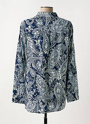 Chemisier imprimé fantaisie manches longues bleu OLSEN femme