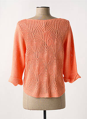 Pull coupe cintrée manches 3/4 orange MARBLE femme