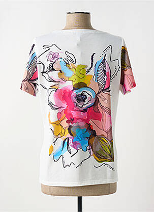T-shirt sérigraphie avec strass manches courtes blanc GREGORY PAT femme