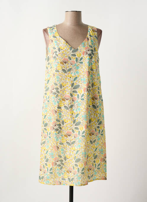 Robe mi-longue jaune GUY DUBOUIS pour femme