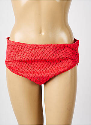 Bas de maillot de bain effet matière satinée culotte rouge ELOMI femme