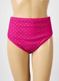 Bas de maillot de bain effet matière satinée culotte rose ELOMI femme