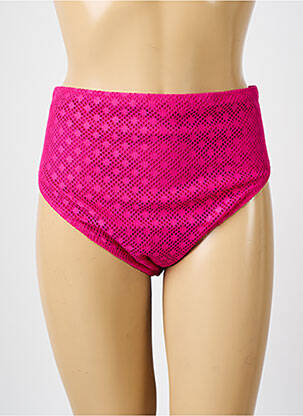 Bas de maillot de bain effet matière satinée culotte rose ELOMI femme
