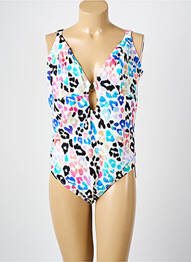 Maillot de bain 1 pièce effet matière satinée haut soutien-gorge balconnet beige ELOMI femme